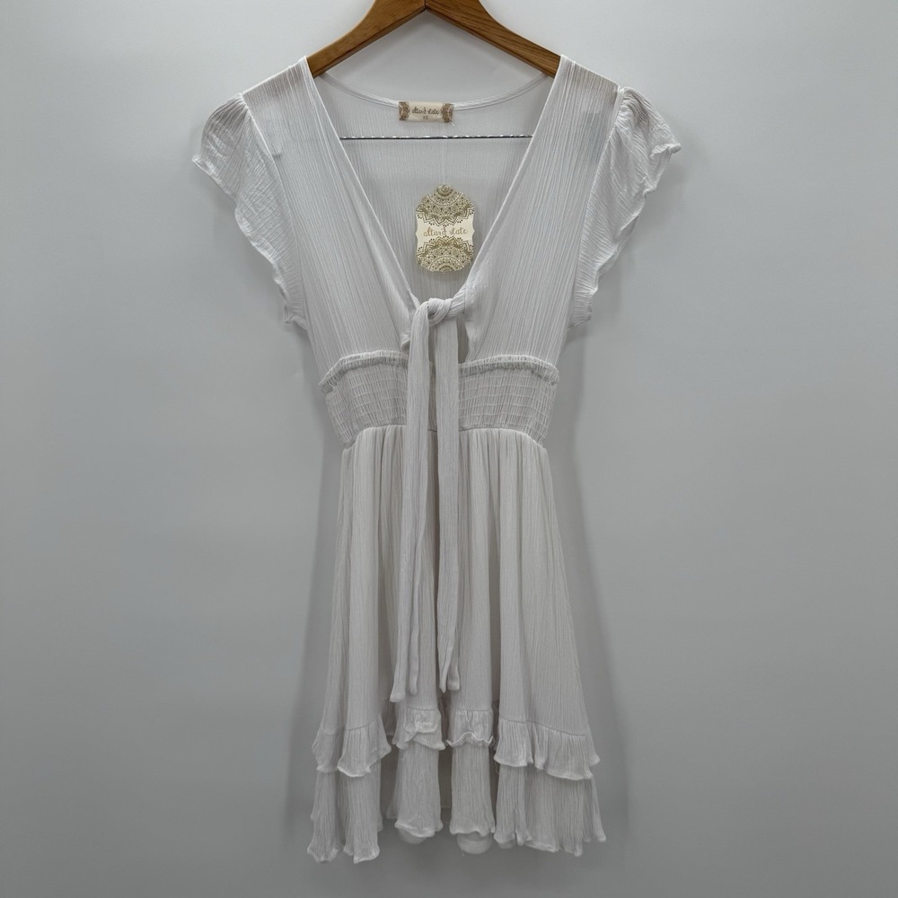 Altard State Tie Front‎ Dress White Size XS